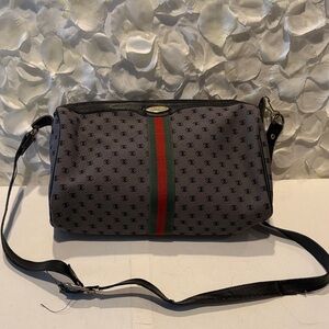 Gucci Vintage Black and Gray Crossbody Bag